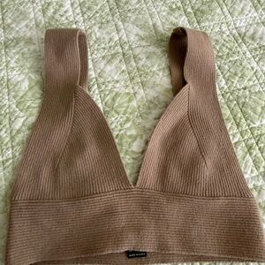 F21 ribbed Tan Knit Bralette
